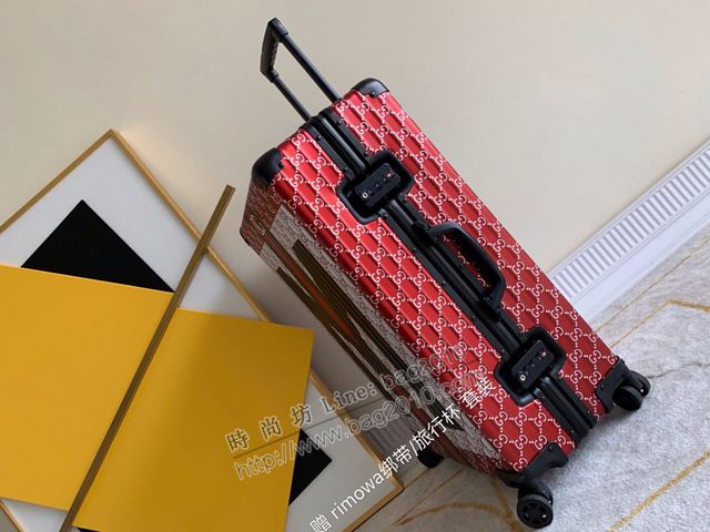 Rimowa拉杆箱 66661 Rimowa X Gucci聯名 日默瓦拉箱 行李箱 大M鋁鎂合金拉杆箱xzx1103